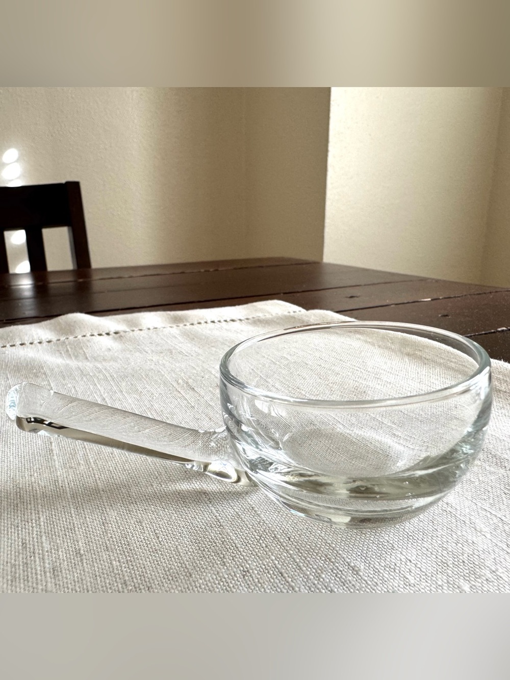 New Espresso Cup. Glass with Long Handle. Never Used.